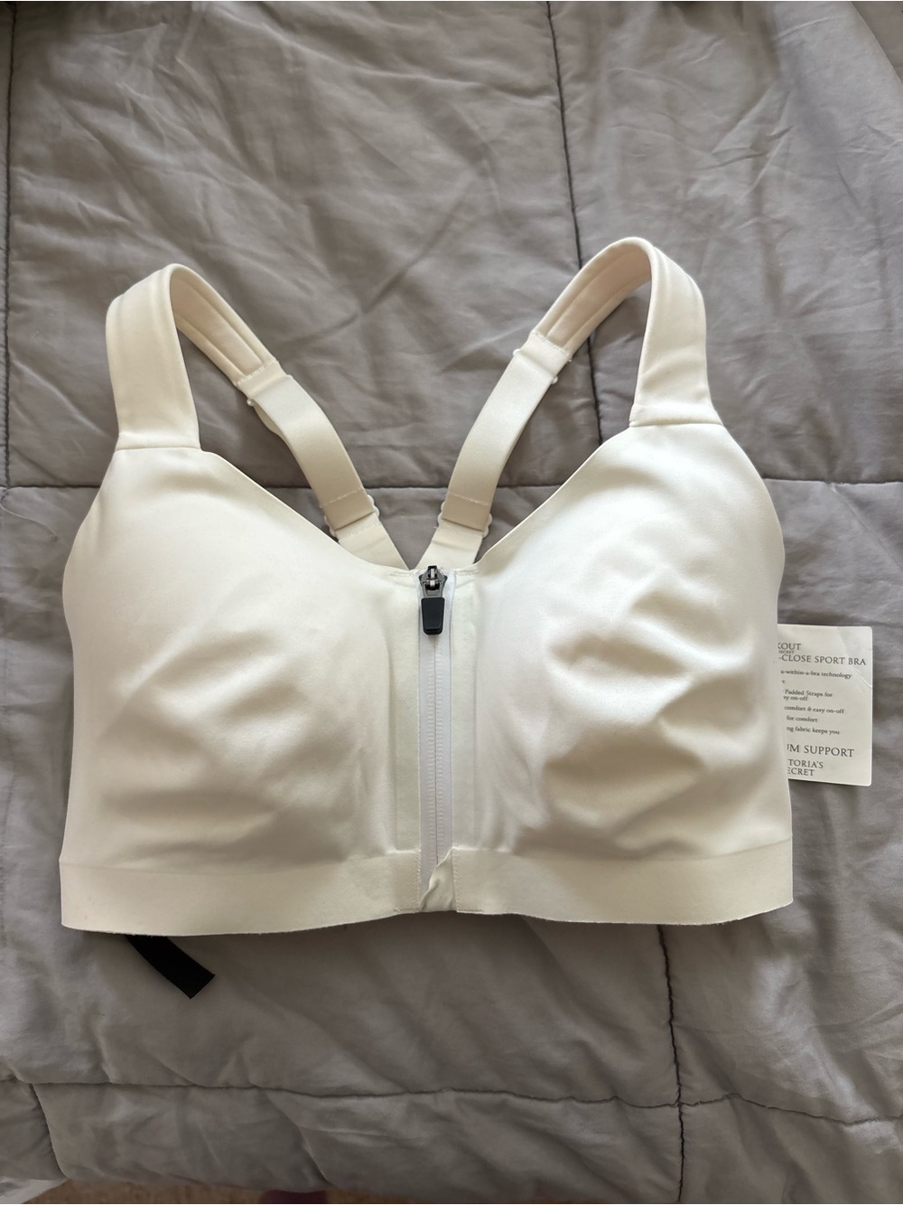 Victoria's Secret White Knockout Front-Close Sport Bra